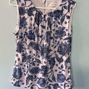 Calvin Klein Pink Blouse with Floral Design